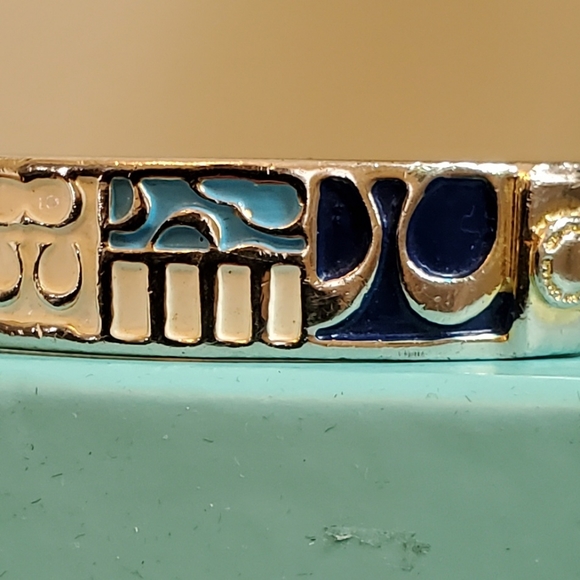 COACH Signature Logo Multi-Color Enamel Bangle Bracelet Mint Condition - Picture 2 of 7